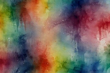 Hand Painted and Spray Painted Watercolor Textured Background in Rainbow Colors