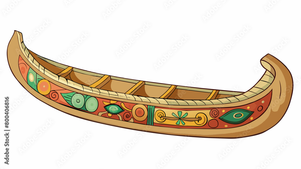 Poster a wellworn canoe sat on the shore its smooth and curved sides showing signs of years of use. along i