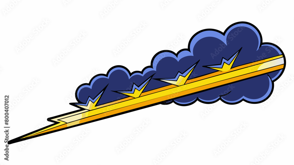 Poster an electrically charged jagged line that slices through the dark clouds illuminating the night sky f