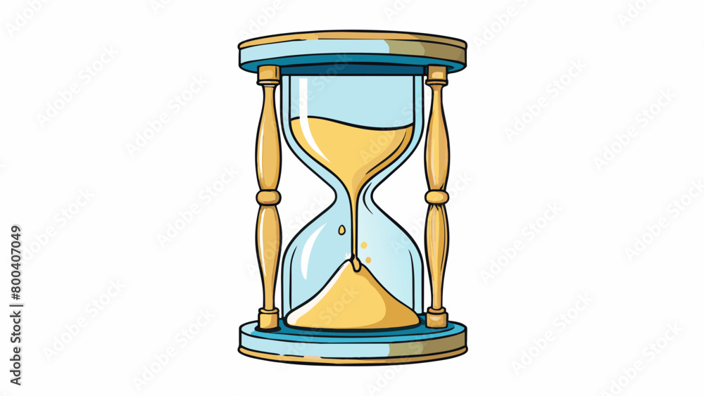 Poster an hourglass with sand slowly trickling down indicating the importance of time in therapy and how a 