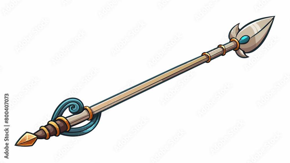 Poster an intricately crafted arrow with a long flexible shaft made of ribbons of smooth polished bone. its