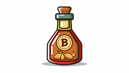 An aromatic oil b with fragrant sesame seeds perfect for adding a burst of flavor to dipping sauces or saut ed vegetables.  on white background . Cartoon Vector.