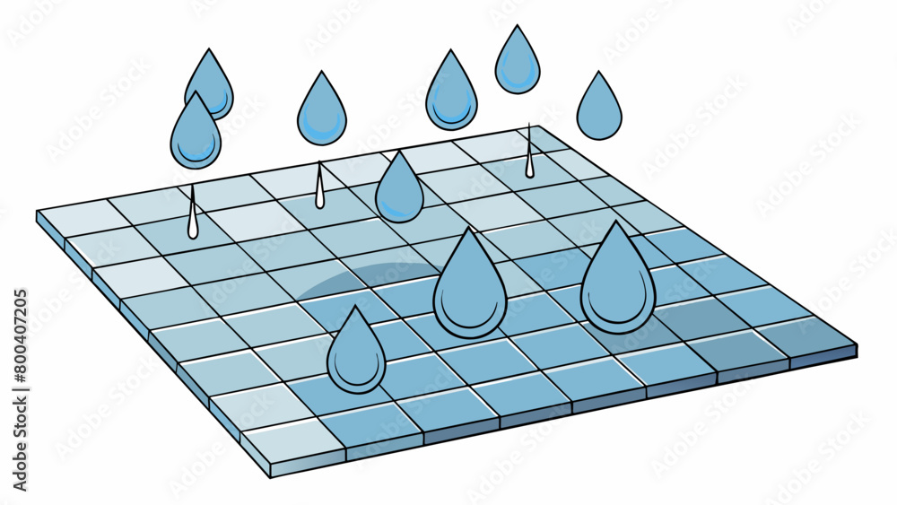 Aufkleber As the raindrops hit the pavement they created a beautiful mosaic each one adding its unique shape and size to the intricate pattern forming on the. Cartoon Vector.