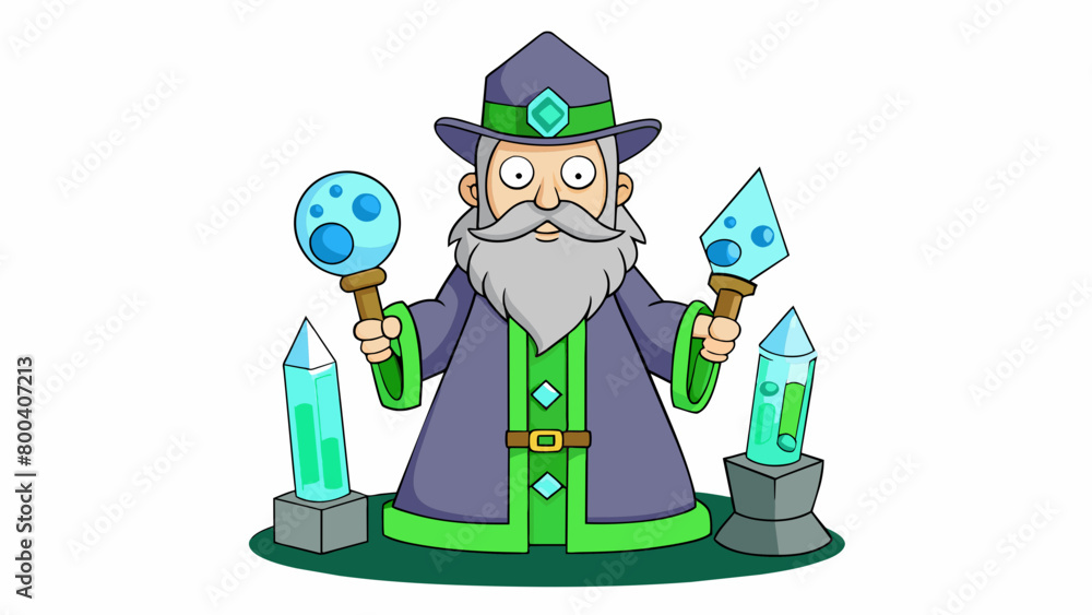 Poster as the wizard waved his wand it emitted a bright neon green light that crackled and fizzled in the a
