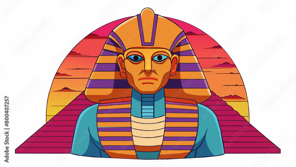 Poster as the sun began to set the sphinx seemed to come to life absorbing the vibrant hues of the sky. its