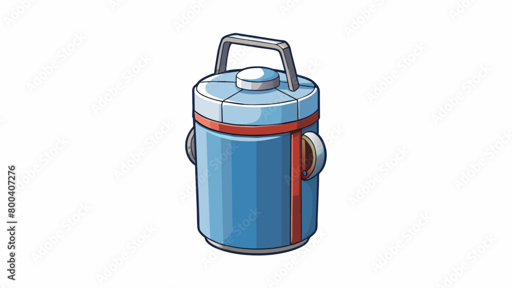 Poster cooler b is a cylindrical metal container with a matte silver finish. it has a screwtop lid with a b