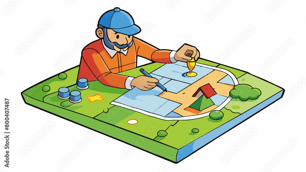 Aufkleber Imagine a mapmaker carefully plotting out the intricate web of relationships and dynamics within a community. That is the work of a sociologist. Cartoon Vector.