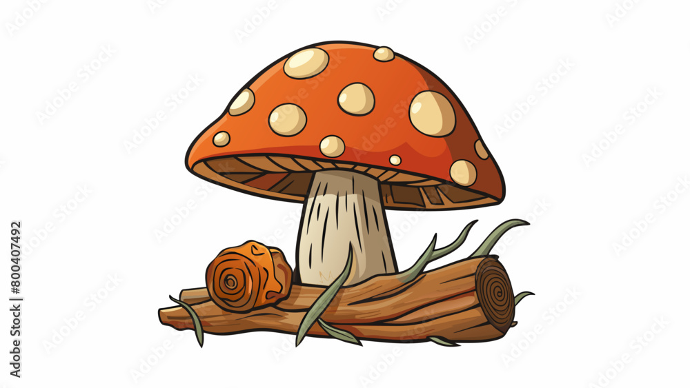 Poster hidden a the fallen logs and branches the mushroom blends in seamlessly with its surroundings its ea