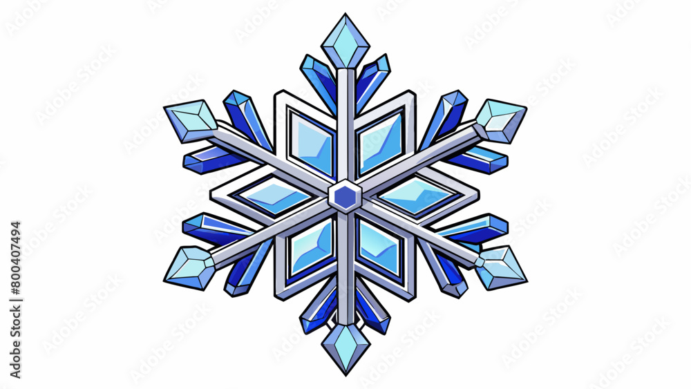 Poster Imagine a miniature snowflake made of sparkling icecold diamonds. Its surface reflects the light in all directions creating a dazzling display of. Cartoon Vector.