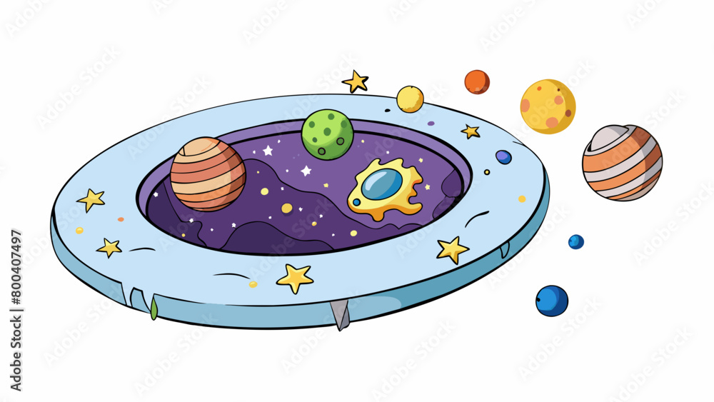 Poster Imagine a sinkhole on Earth except its in space and instead of swallowing dirt and rocks it devours entire stars and their planets leaving behind. Cartoon Vector.