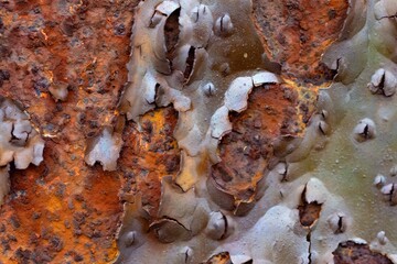 Abstract background of rusty surface with shallow DoF