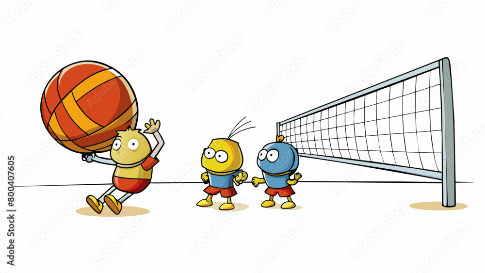 Poster In the heat of the game the ball is rapidly passed back and forth between players on the same team. With precise movements they quickly bump set and. Cartoon Vector.