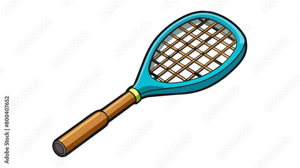 Poster Lastly there is a special racket designed for doubles play with a smaller head and shorter handle for quicker reactions and increased maneuverability. Cartoon Vector.