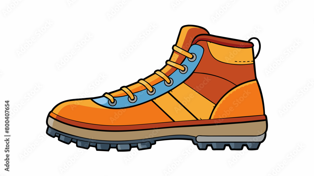 Poster Lowprofile boots with a durable rubber outsole designed for easy movement and flexibility on all types of terrain.  on white background . Cartoon Vector.
