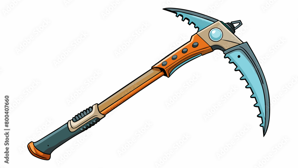Poster made for extreme conditions this ice axe has a shorter length and a more aggressive design. the shaf