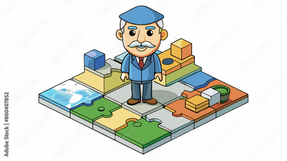 Poster Similar to a puzzle solver a sociologist puts together the pieces of society to understand how the various parts fit together and function as a whole.. Cartoon Vector.