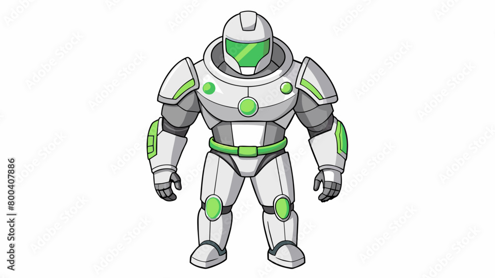Poster space knight exosuit the most advanced armor set in the galaxy this exosuit has a white and silver c