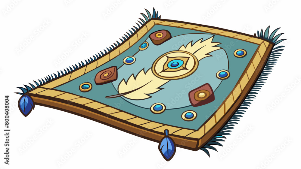 Poster the carpet was made of a sy material resembling a thick woven tapestry. it bore intricate symbols an