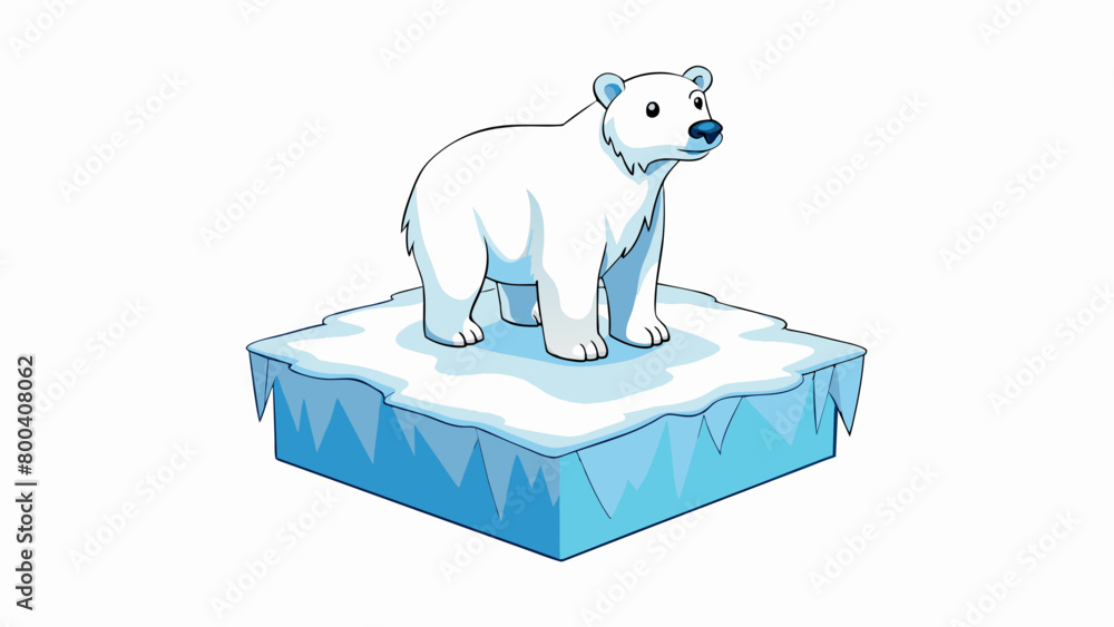 Poster the final illustration captures a curious polar bear exploring its icy habitat. the bear is standing