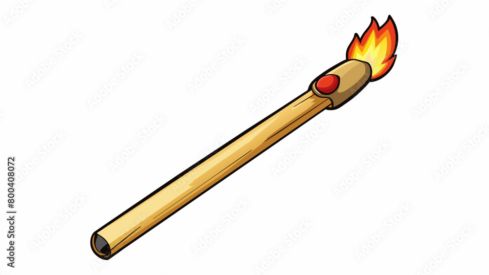 Poster The fifth match is a small stubby stick with a blackened tip. Its appearance is charred and rough indicating that it has already been used and can no. Cartoon Vector.
