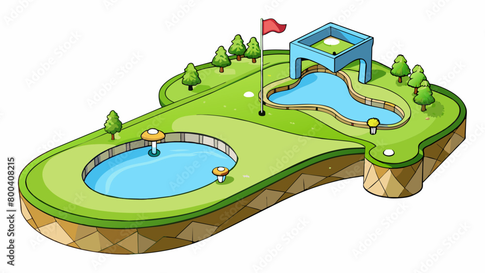 Poster the ninth hole is a challenging par 3 with a small elevated green that is surrounded by bunkers and 