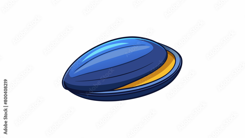 Poster The mussel is a small dark blue shell with a shiny appearance. Its oval shape and smooth texture make it perfect for clinging onto rocks in the ocean.. Cartoon Vector.