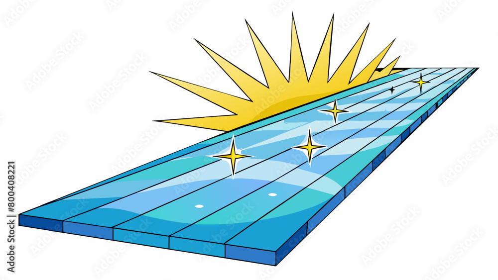 Fototapete the powerful stars rays reflected off the calm waters creating a dazzling path of light on the surfa