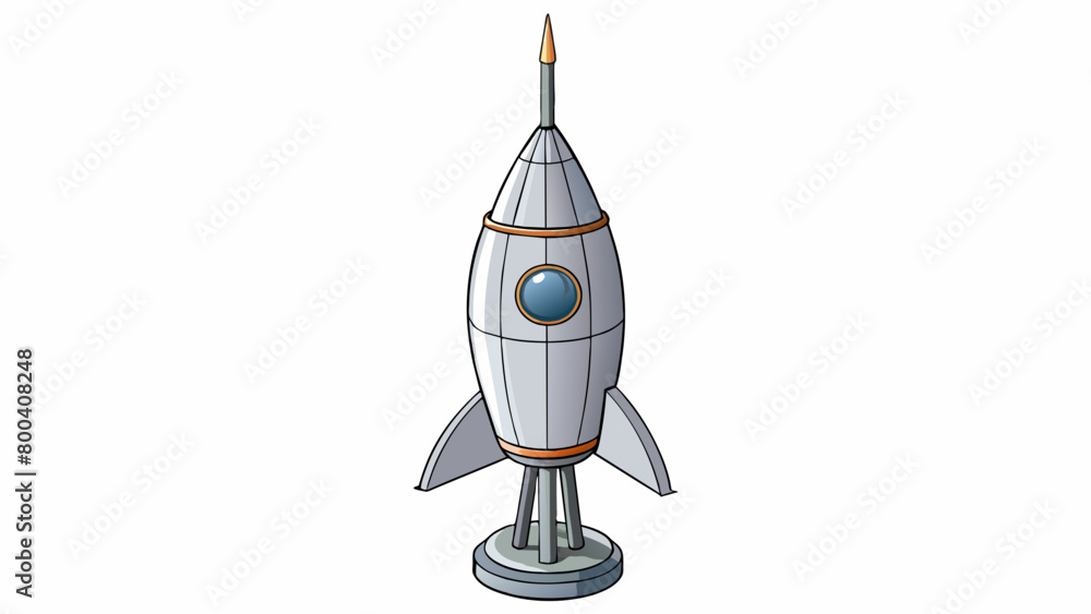Poster The Rocket was unlike any object I had ever seen before. It had a coneshaped structure at the top with a round and smooth base connected to a long and. Cartoon Vector.
