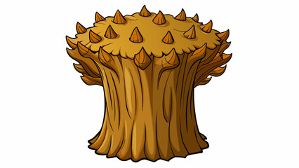 Obraz premium The rough bark of the tree was covered in deep ridges and sharp knots. on white background . Cartoon Vector.