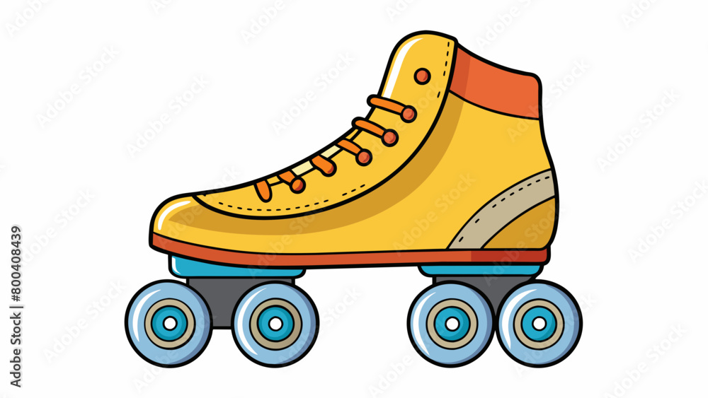Aufkleber These roller skates are designed for indoor use and have a simple yet functional design. The wheels are small and made of hard plastic allowing for a. Cartoon Vector.