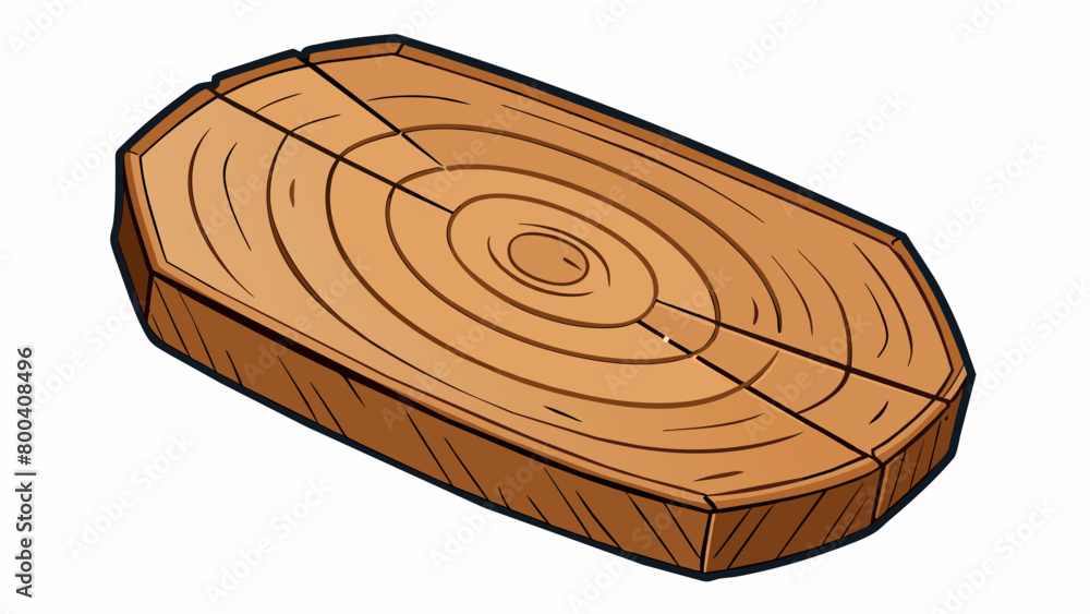Poster This Bullseye is a wooden board with a circle carved into it marked by evenly spaced lines. It has a rough texture and a weathered appearance. Cartoon Vector.
