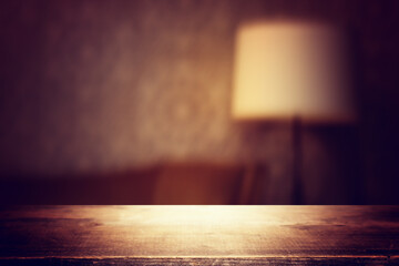 Table and room interior background