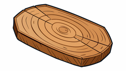 This Bullseye is a wooden board with a circle carved into it marked by evenly spaced lines. It has a rough texture and a weathered appearance. Cartoon Vector.