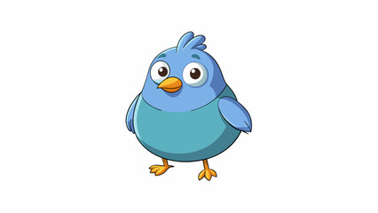 This feathered friend has a plump round body and a short stubby tail making it quite different from other birds in the flock.  on white background . Cartoon Vector.