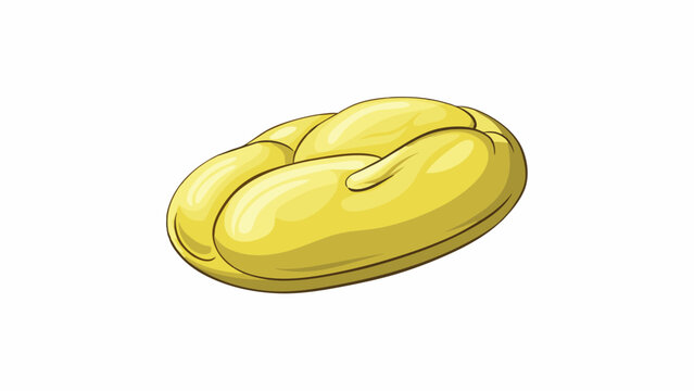 These bitesized beans are oval and pale yellow in color with a firm and slightly crunchy texture.  on white background . Cartoon Vector.