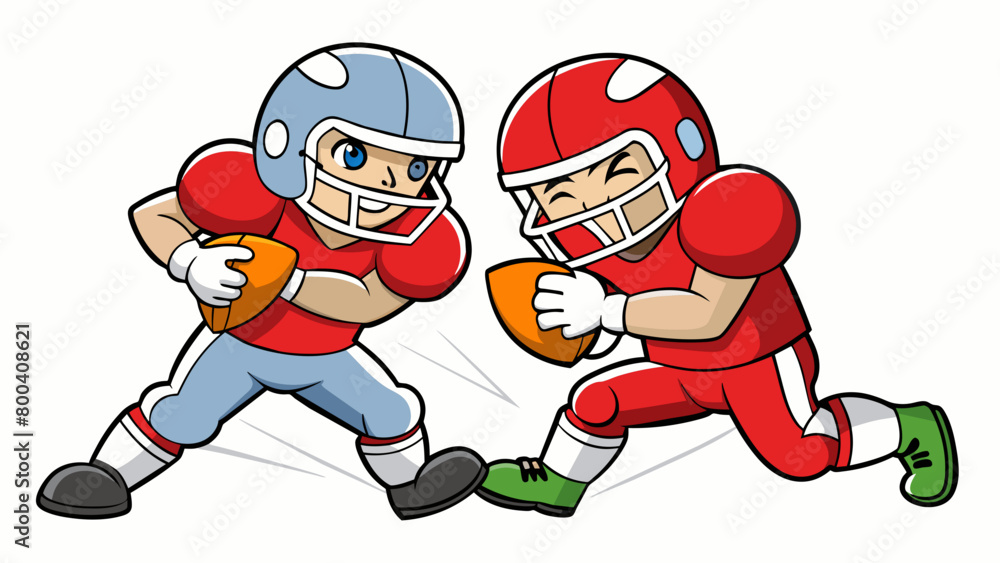 Poster two players engage in a fierce tackle both determined to gain possession of the ball. the sound of h