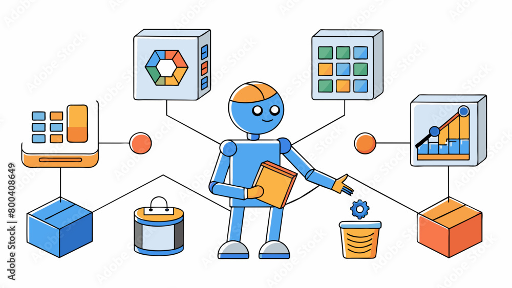 Fototapete Using data from numerous sources the AI algorithm can accurately predict the likelihood of a customer purchasing a particular product based on their. Cartoon Vector.