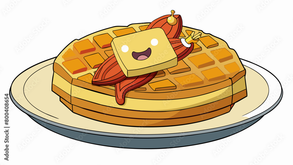 Poster waffle is a versatile food that can be savory as well with toppings like crispy bacon and melted che