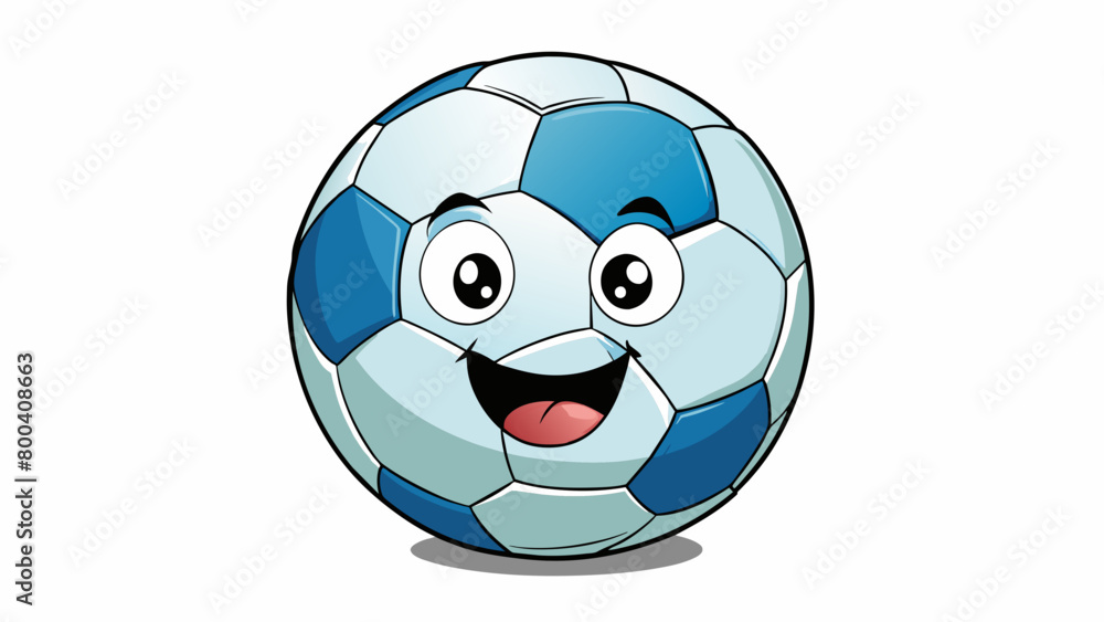 Poster When held the soccer ball is surprisingly flexible allowing it to be squished and squeezed between the fingers. It also has a distinct scent a mixture. Cartoon Vector.