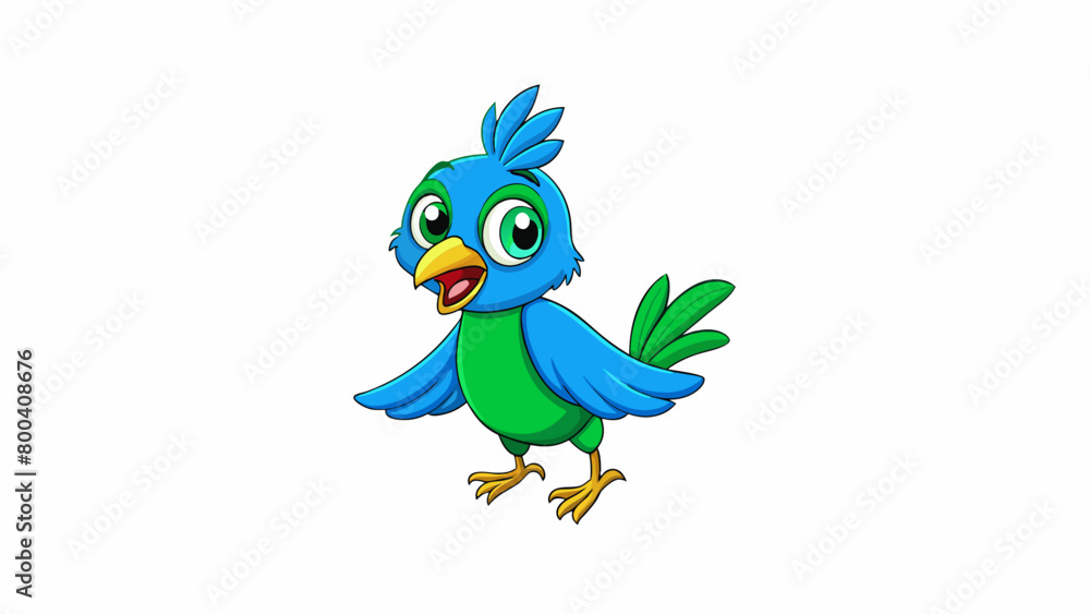 Poster with a striking combination of bright blue and green feathers birdie is a true standout a its feathe