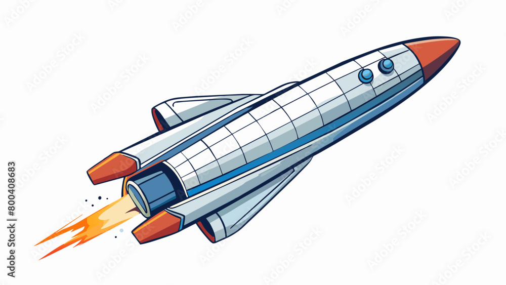 Poster When in motion the shuttle displays a graceful and erratic flight pattern moving in a zigzag motion due to its aerodynamic design. It can reach speeds. Cartoon Vector.