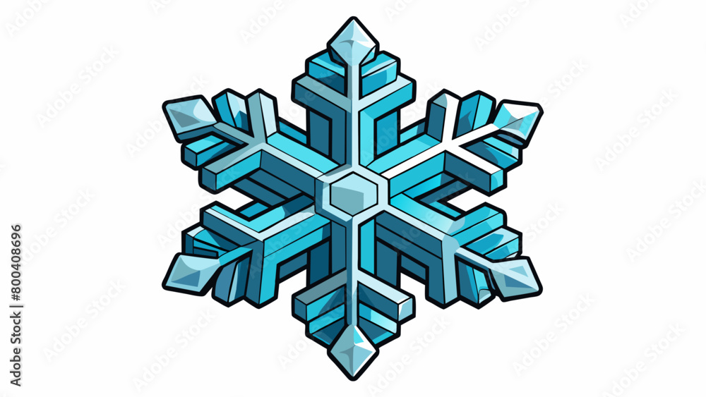 Poster When you look closely a snowflake is like a perfectly piece of paper folded in half multiple times. Each intricate layer shows different snowflake. Cartoon Vector.