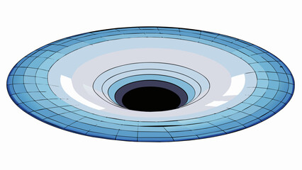 Viewed from a distance a black hole may look like a small dark dot in the vast expanse of space. But up close it reveals its true nature as a massive. Cartoon Vector.