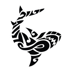 tribal shark tattoo design