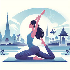 International yoga day with woman doing yoga