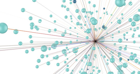 Abstract plexus blue geometry background. Digital technology network connection concept. 3D rendered illustration