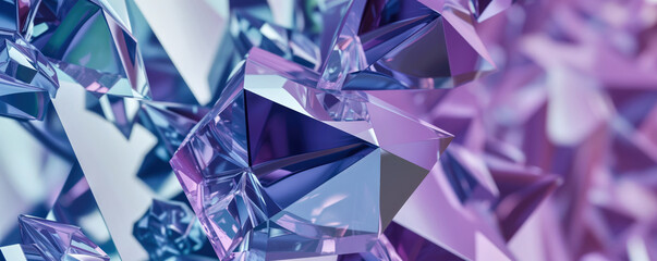 Blue and pink purple crystals, closeup macro detail - abstract crystalline background. Generative AI