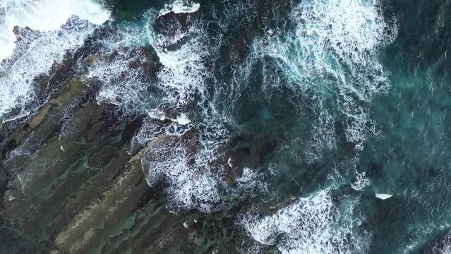 water flowing into the water  sea of Noto Ishikawa Japan