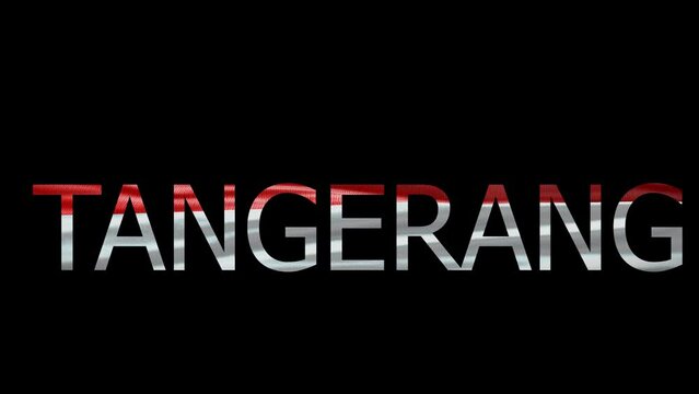 Tangerang Name on Transparent Background. Waving Flag