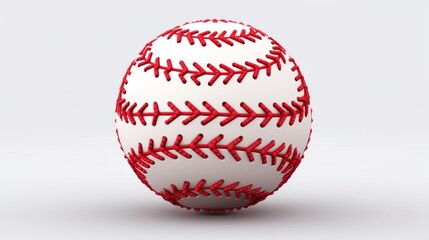 A classic white baseball with distinct red stitching, representing traditional American sports culture